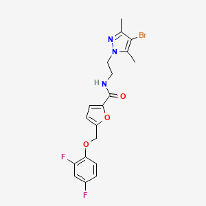 molecular formula C19H18BrF2N3O3 B4592521 N-[2-(4-bromo-3,5-dimethyl-1H-pyrazol-1-yl)ethyl]-5-[(2,4-difluorophenoxy)methyl]-2-furamide 