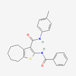 molecular formula C24H24N2O2S B4592525 2-(benzoylamino)-N-(4-methylphenyl)-5,6,7,8-tetrahydro-4H-cyclohepta[b]thiophene-3-carboxamide 