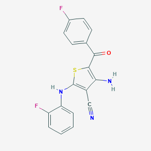 4-Amino-2-(2-fluoroanilino)-5-(4-fluorobenzoyl)-3-thiophenecarbonitrile