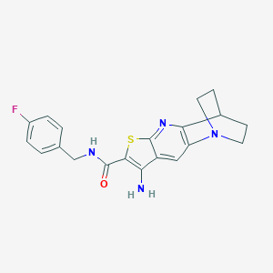 molecular formula C20H19FN4OS B459254 8-amino-N-(4-fluorobenzyl)-3,4-dihydro-2H-1,4-ethanothieno[2,3-b][1,5]naphthyridine-7-carboxamide CAS No. 728886-16-6