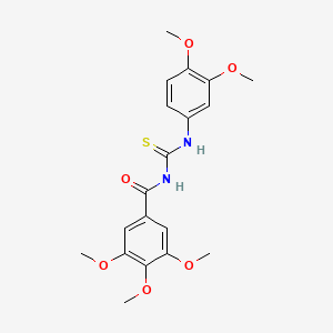 molecular formula C19H22N2O6S B4592551 N-{[(3,4-二甲氧基苯基)氨基]碳硫酰基}-3,4,5-三甲氧基苯甲酰胺 