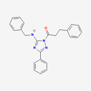 molecular formula C24H22N4O B4592581 N-苄基-3-苯基-1-(3-苯基丙酰)-1H-1,2,4-三唑-5-胺 