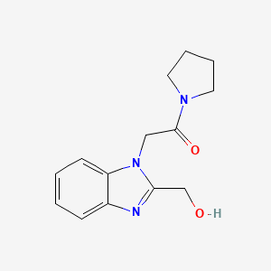 molecular formula C14H17N3O2 B4592597 2-[2-(HYDROXYMETHYL)-1H-1,3-BENZODIAZOL-1-YL]-1-(PYRROLIDIN-1-YL)ETHAN-1-ONE 