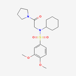 molecular formula C20H30N2O5S B4592613 N-环己基-3,4-二甲氧基-N-[2-氧代-2-(1-吡咯烷基)乙基]苯磺酰胺 