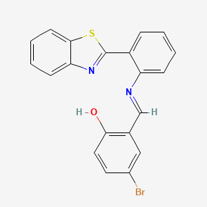 molecular formula C20H13BrN2OS B4592615 2-[(E)-{[2-(1,3-Benzothiazol-2-YL)phenyl]imino}methyl]-4-bromophenol 