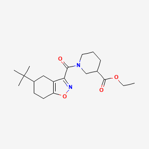 molecular formula C20H30N2O4 B4592621 ETHYL 1-{[5-(TERT-BUTYL)-4,5,6,7-TETRAHYDRO-1,2-BENZISOXAZOL-3-YL]CARBONYL}-3-PIPERIDINECARBOXYLATE 