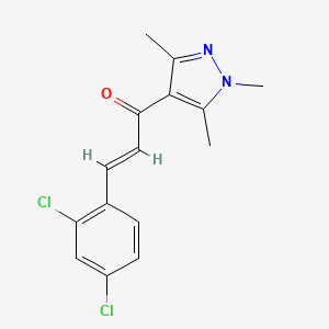 molecular formula C15H14Cl2N2O B4592626 (E)-3-(2,4-DICHLOROPHENYL)-1-(1,3,5-TRIMETHYL-1H-PYRAZOL-4-YL)-2-PROPEN-1-ONE 