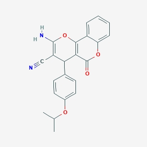 molecular formula C22H18N2O4 B459263 2-amino-4-(4-isopropoxyphenyl)-5-oxo-4H,5H-pyrano[3,2-c]chromene-3-carbonitrile 