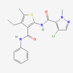 4-chloro-N-[4-ethyl-5-methyl-3-(phenylcarbamoyl)thiophen-2-yl]-1-methyl-1H-pyrazole-5-carboxamide