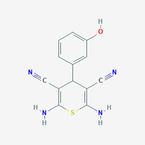 molecular formula C13H10N4OS B459265 2,6-diamino-4-(3-hydroxyphenyl)-4H-thiopyran-3,5-dicarbonitrile CAS No. 340812-18-2