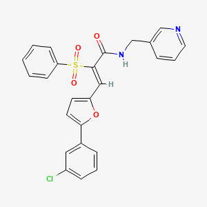 molecular formula C25H19ClN2O4S B4592672 3-[5-(3-氯苯基)-2-呋喃基]-2-(苯磺酰基)-N-(3-吡啶基甲基)丙烯酰胺 