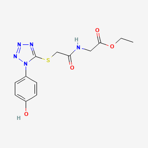 molecular formula C13H15N5O4S B4592675 ethyl N-({[1-(4-hydroxyphenyl)-1H-tetrazol-5-yl]thio}acetyl)glycinate 