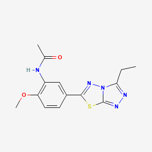 N-[5-(3-ethyl[1,2,4]triazolo[3,4-b][1,3,4]thiadiazol-6-yl)-2-methoxyphenyl]acetamide