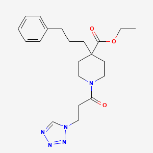 molecular formula C21H29N5O3 B4592698 4-(3-苯基丙基)-1-[3-(1H-四唑-1-基)丙酰]-4-哌啶羧酸乙酯 