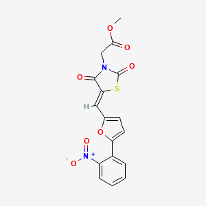 molecular formula C17H12N2O7S B4592702 methyl [(5Z)-5-{[5-(2-nitrophenyl)furan-2-yl]methylidene}-2,4-dioxo-1,3-thiazolidin-3-yl]acetate 