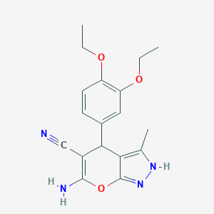 6-Amino-4-(3,4-diethoxyphenyl)-3-methyl-1,4-dihydropyrano[2,3-c]pyrazole-5-carbonitrile