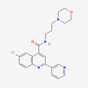 molecular formula C22H23ClN4O2 B4592736 6-chloro-N-[3-(morpholin-4-yl)propyl]-2-(pyridin-3-yl)quinoline-4-carboxamide 