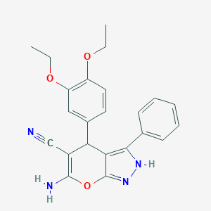 6-Amino-4-(3,4-diethoxyphenyl)-3-phenyl-1,4-dihydropyrano[2,3-c]pyrazole-5-carbonitrile