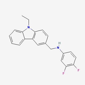 molecular formula C21H18F2N2 B4592767 (3,4-difluorophenyl)[(9-ethyl-9H-carbazol-3-yl)methyl]amine 