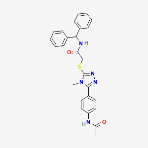 molecular formula C26H25N5O2S B4592775 2-({5-[4-(acetylamino)phenyl]-4-methyl-4H-1,2,4-triazol-3-yl}sulfanyl)-N-(diphenylmethyl)acetamide 