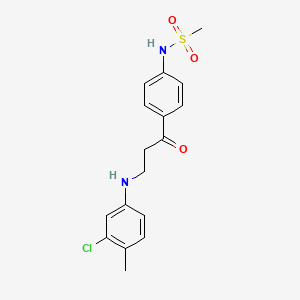 molecular formula C17H19ClN2O3S B4592787 N-{4-[N-(3-chloro-4-methylphenyl)-beta-alanyl]phenyl}methanesulfonamide 