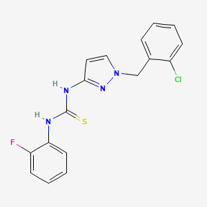 molecular formula C17H14ClFN4S B4592788 N-[1-(2-chlorobenzyl)-1H-pyrazol-3-yl]-N'-(2-fluorophenyl)thiourea 