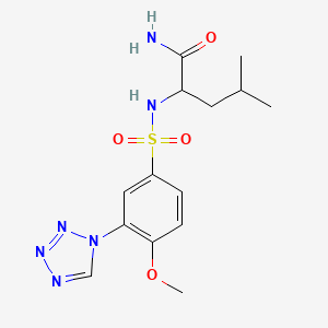 N~2~-{[4-methoxy-3-(1H-tetrazol-1-yl)phenyl]sulfonyl}leucinamide