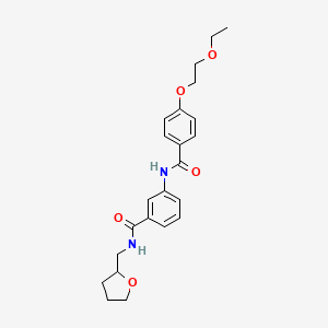 molecular formula C23H28N2O5 B4592798 3-{[4-(2-乙氧基乙氧基)苯甲酰]氨基}-N-(四氢-2-呋喃基甲基)苯甲酰胺 