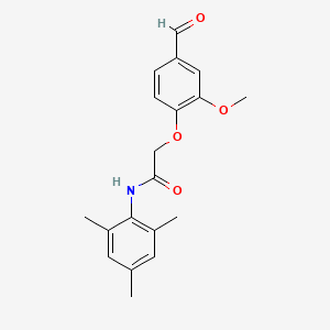 molecular formula C19H21NO4 B4592810 2-(4-formyl-2-methoxyphenoxy)-N-(2,4,6-trimethylphenyl)acetamide 