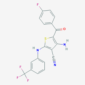 4-Amino-5-(4-fluorobenzoyl)-2-[3-(trifluoromethyl)anilino]thiophene-3-carbonitrile