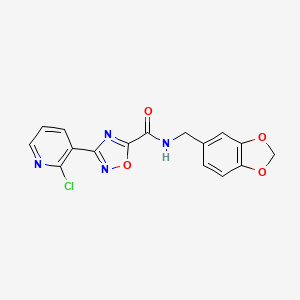 molecular formula C16H11ClN4O4 B4592839 N-[(2H-1,3-BENZODIOXOL-5-YL)METHYL]-3-(2-CHLOROPYRIDIN-3-YL)-1,2,4-OXADIAZOLE-5-CARBOXAMIDE 