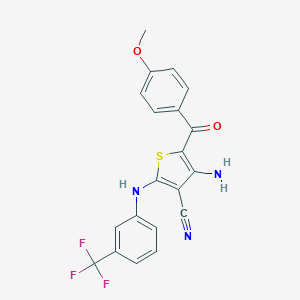 4-Amino-5-(4-methoxybenzoyl)-2-[3-(trifluoromethyl)anilino]-3-thiophenecarbonitrile