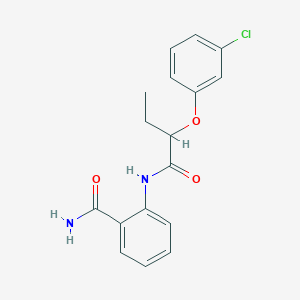 molecular formula C17H17ClN2O3 B4592849 2-{[2-(3-氯苯氧基)丁酰基]氨基}苯甲酰胺 