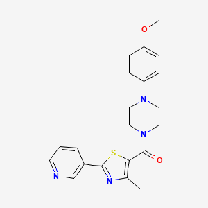 molecular formula C21H22N4O2S B4592855 1-(4-METHOXYPHENYL)-4-[4-METHYL-2-(PYRIDIN-3-YL)-1,3-THIAZOLE-5-CARBONYL]PIPERAZINE 