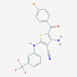 molecular formula C19H11BrF3N3OS B459286 4-Amino-5-(4-bromobenzoyl)-2-[3-(trifluoromethyl)anilino]-3-thiophenecarbonitrile 