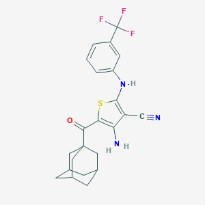 molecular formula C23H22F3N3OS B459287 5-(Adamantane-1-carbonyl)-4-amino-2-[3-(trifluoromethyl)anilino]thiophene-3-carbonitrile 