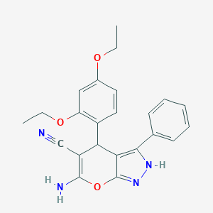 molecular formula C23H22N4O3 B459291 6-Amino-4-(2,4-diethoxyphenyl)-3-phenyl-1,4-dihydropyrano[2,3-c]pyrazole-5-carbonitrile 