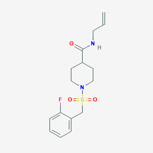 molecular formula C16H21FN2O3S B4592913 1-[(2-FLUOROPHENYL)METHANESULFONYL]-N-(PROP-2-EN-1-YL)PIPERIDINE-4-CARBOXAMIDE 