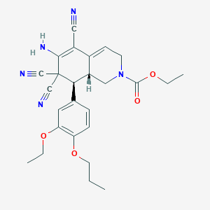 ethyl (8S,8aR)-6-amino-5,7,7-tricyano-8-(3-ethoxy-4-propoxyphenyl)-1,3,8,8a-tetrahydroisoquinoline-2-carboxylate