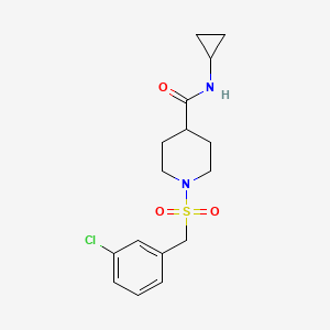 1-[(3-CHLOROPHENYL)METHANESULFONYL]-N-CYCLOPROPYLPIPERIDINE-4-CARBOXAMIDE