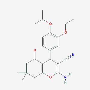 2-amino-4-(3-ethoxy-4-propan-2-yloxyphenyl)-7,7-dimethyl-5-oxo-6,8-dihydro-4H-chromene-3-carbonitrile