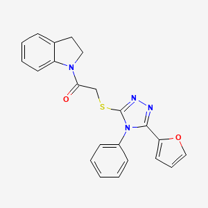 1-(2,3-dihydro-1H-indol-1-yl)-2-{[5-(furan-2-yl)-4-phenyl-4H-1,2,4-triazol-3-yl]sulfanyl}ethanone