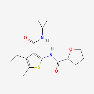 molecular formula C16H22N2O3S B4592976 N-[3-(cyclopropylcarbamoyl)-4-ethyl-5-methylthiophen-2-yl]tetrahydrofuran-2-carboxamide 