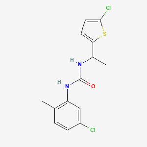 molecular formula C14H14Cl2N2OS B4592983 N-(5-氯-2-甲基苯基)-N'-[1-(5-氯-2-噻吩基)乙基]脲 