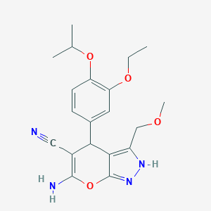 6-Amino-4-(3-ethoxy-4-isopropoxyphenyl)-3-(methoxymethyl)-1,4-dihydropyrano[2,3-c]pyrazole-5-carbonitrile