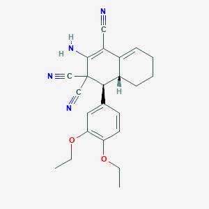 molecular formula C23H24N4O2 B459300 2-amino-4-(3,4-diethoxyphenyl)-4a,5,6,7-tetrahydro-1,3,3(4H)-naphthalenetricarbonitrile CAS No. 494792-05-1