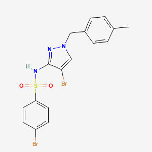 molecular formula C17H15Br2N3O2S B4593007 4-bromo-N-[4-bromo-1-(4-methylbenzyl)-1H-pyrazol-3-yl]benzenesulfonamide 