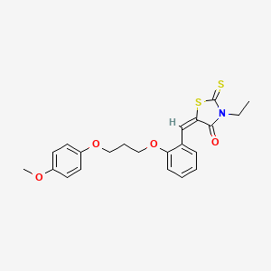 (5E)-3-ethyl-5-[[2-[3-(4-methoxyphenoxy)propoxy]phenyl]methylidene]-2-sulfanylidene-1,3-thiazolidin-4-one