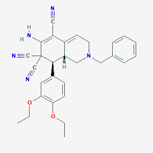 6-amino-2-benzyl-8-(3,4-diethoxyphenyl)-2,3,8,8a-tetrahydro-5,7,7(1H)-isoquinolinetricarbonitrile