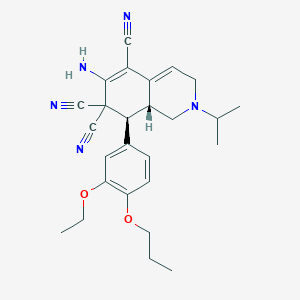 (8S,8aR)-6-amino-8-(3-ethoxy-4-propoxyphenyl)-2-propan-2-yl-1,3,8,8a-tetrahydroisoquinoline-5,7,7-tricarbonitrile